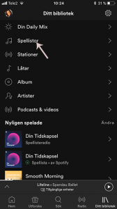Sortera spellistor i Spotify - Välj spellistor